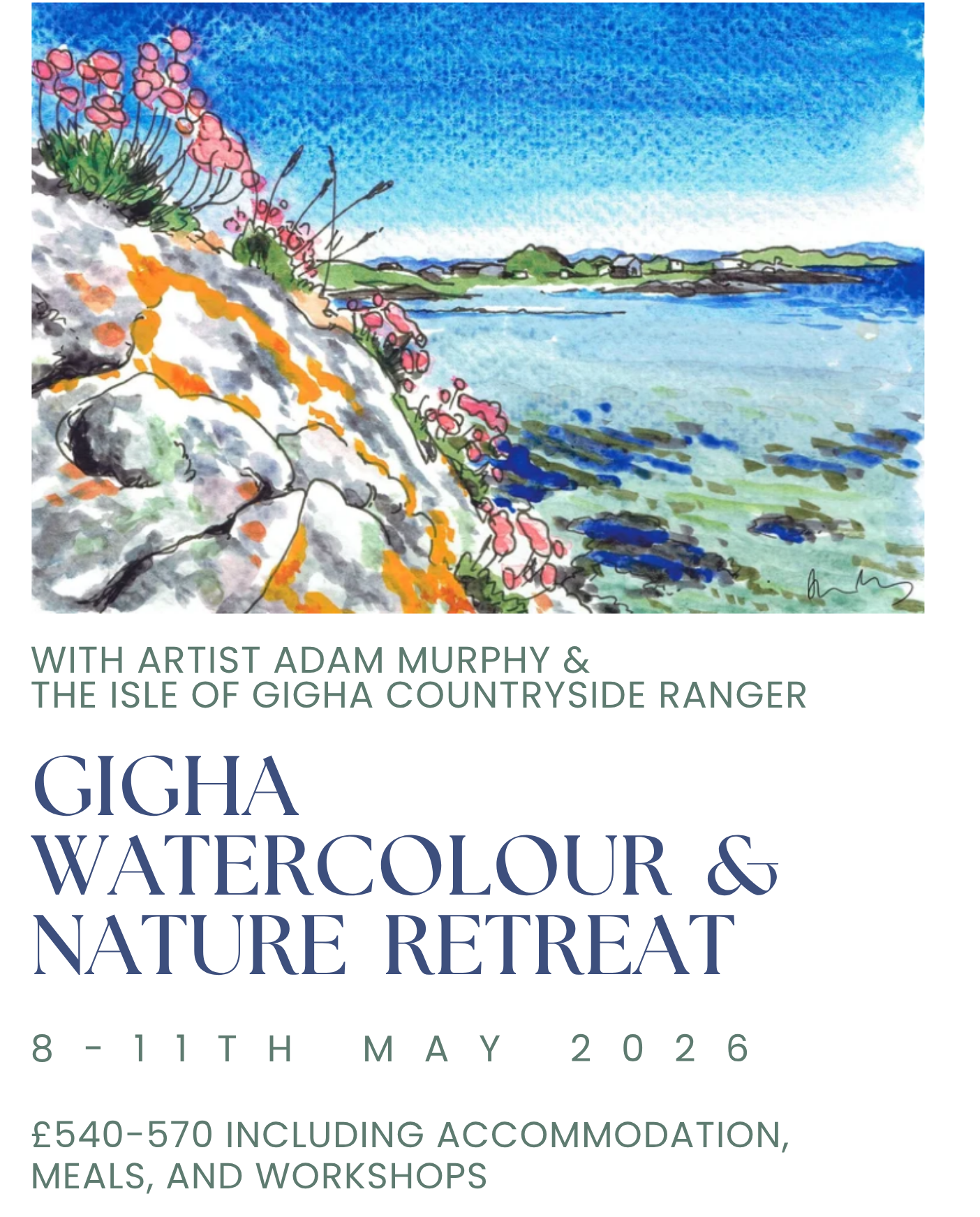 Gigha Watercolour & Nature Retreat May 2026 